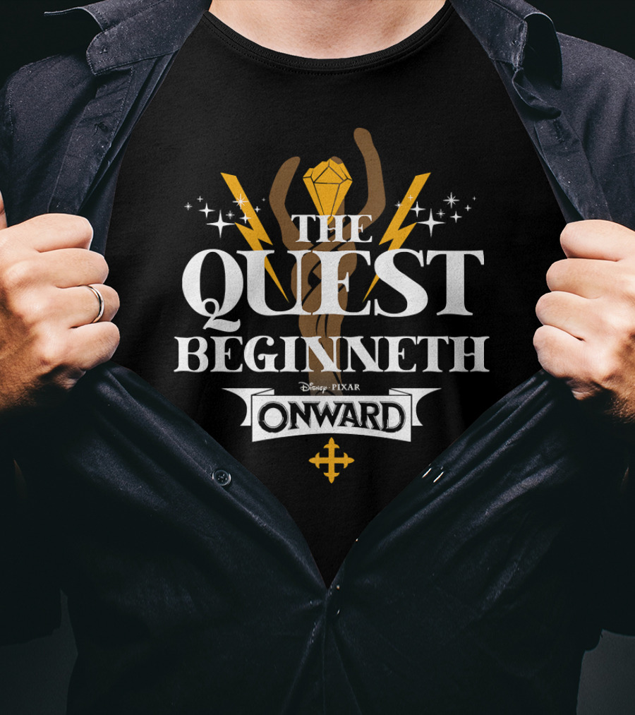 Disney Pixar Onward The Quest Beginneth Lightning Gem Adventure T-Shirt