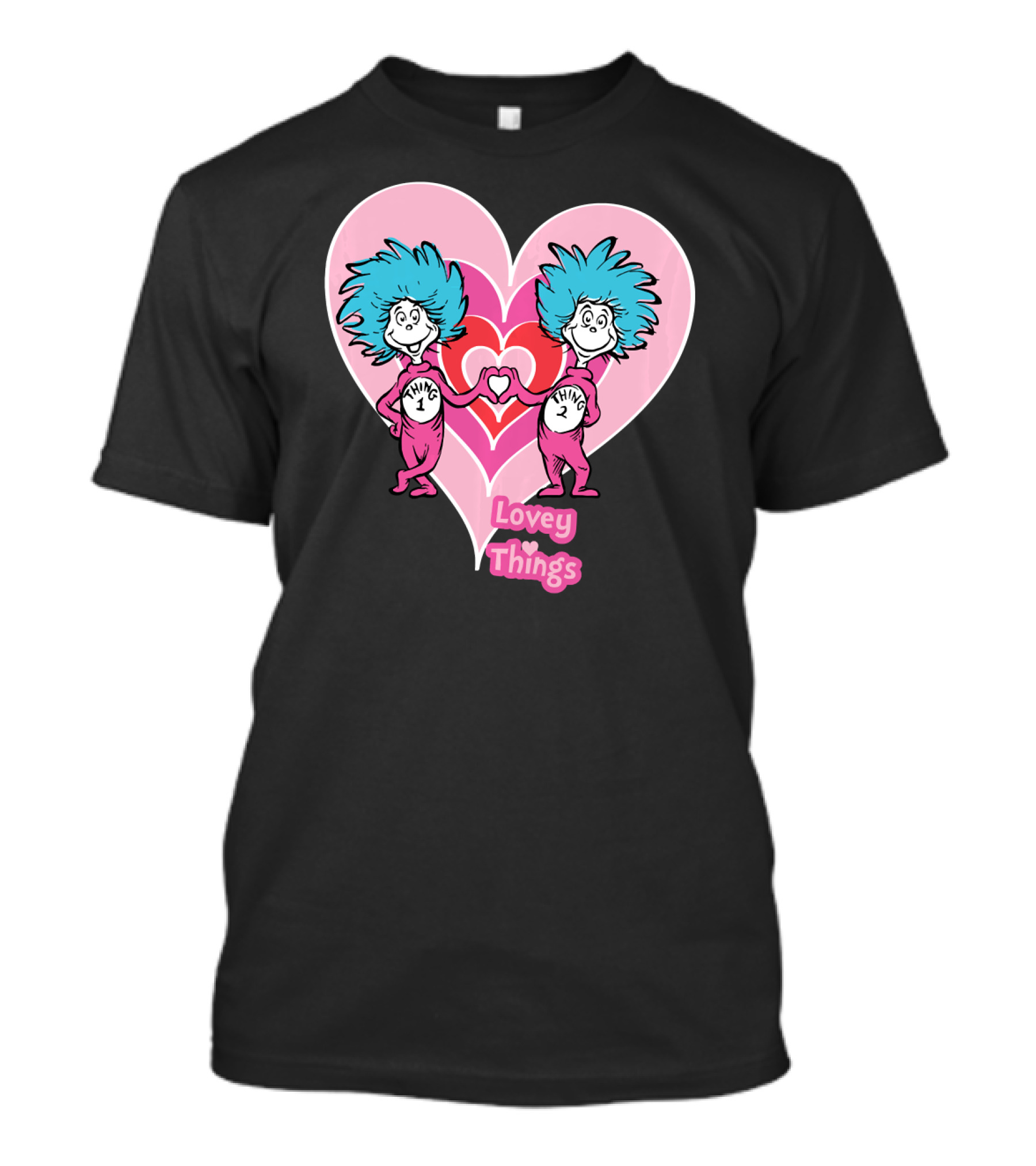 Thing 1 Thing 2 Heart Lovey Things T-Shirt