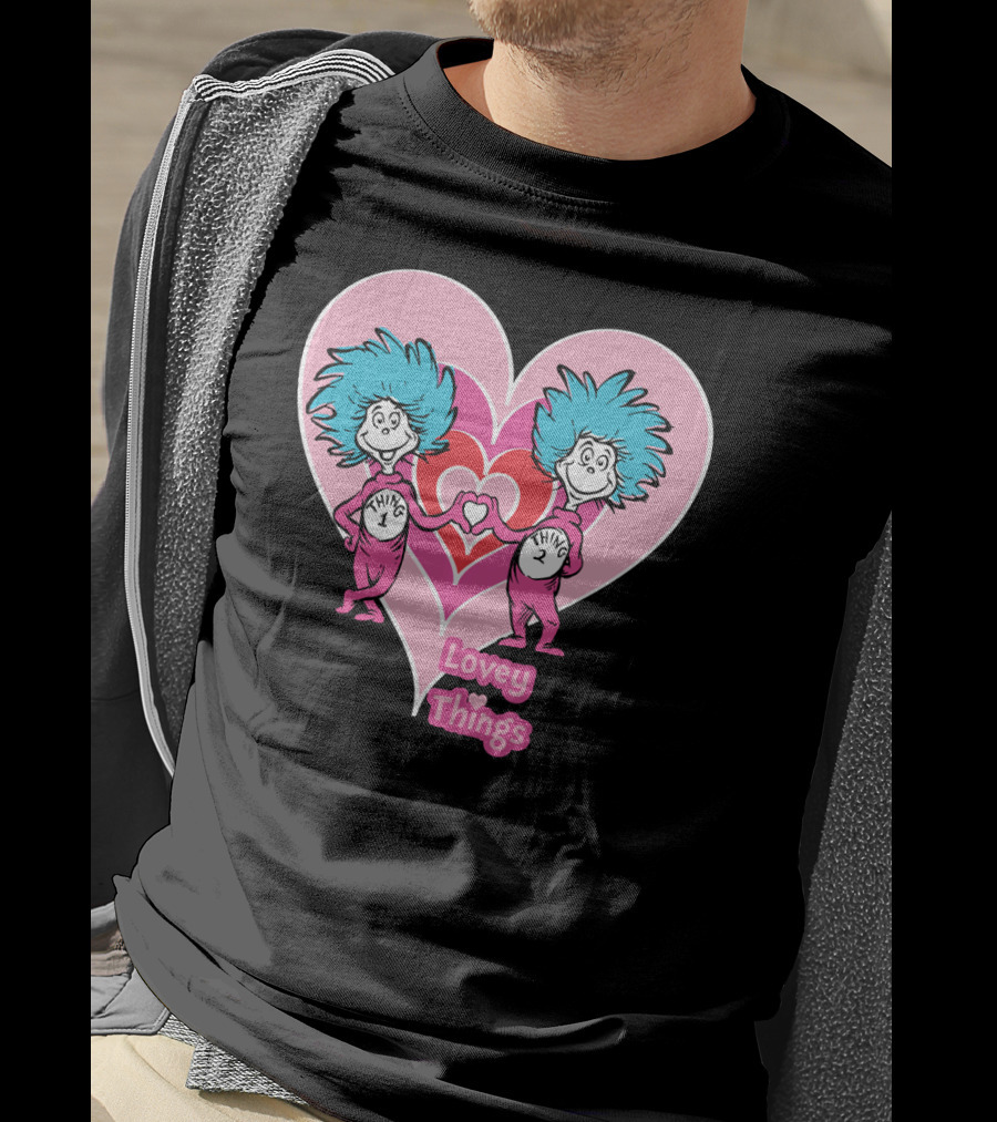 Thing 1 Thing 2 Heart Lovey Things T-Shirt