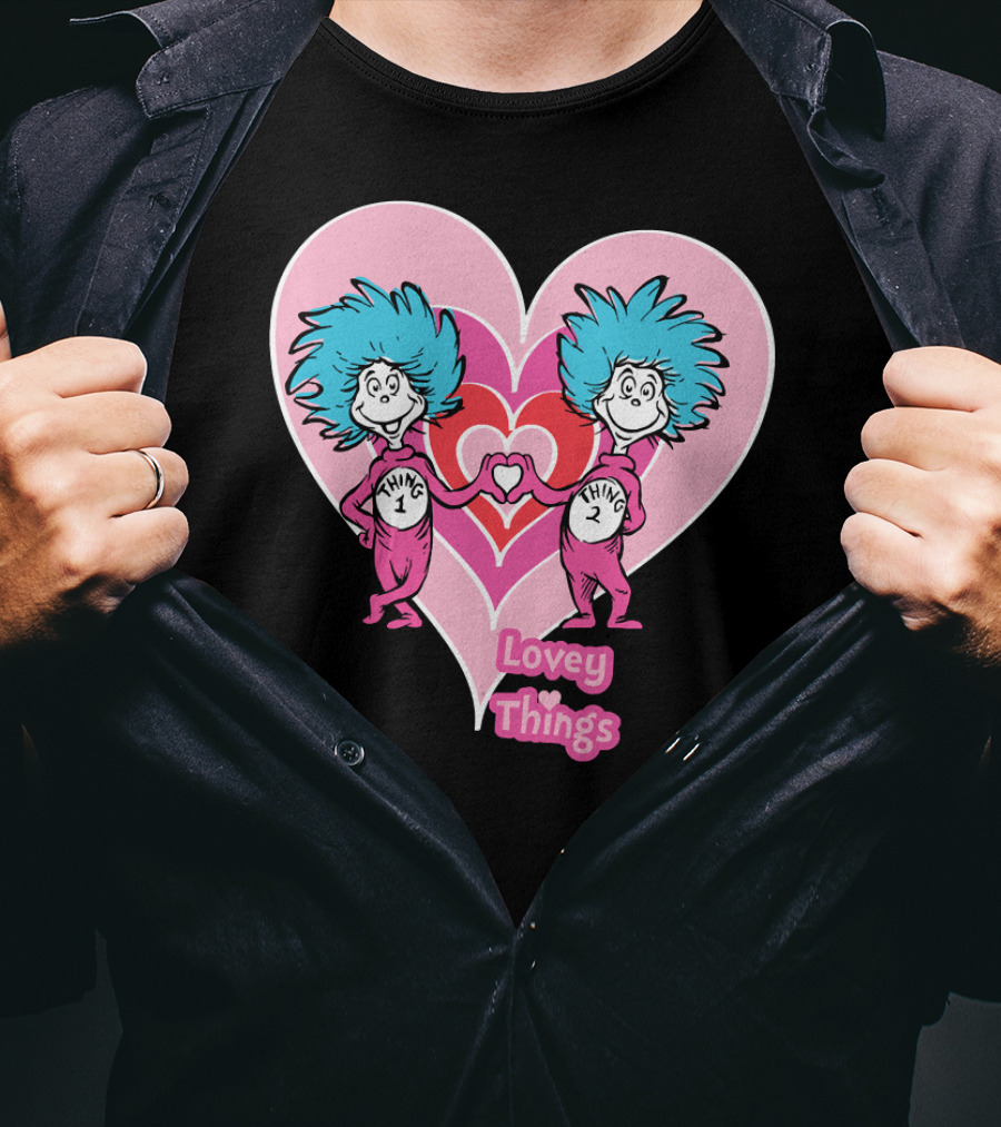 Thing 1 Thing 2 Heart Lovey Things T-Shirt