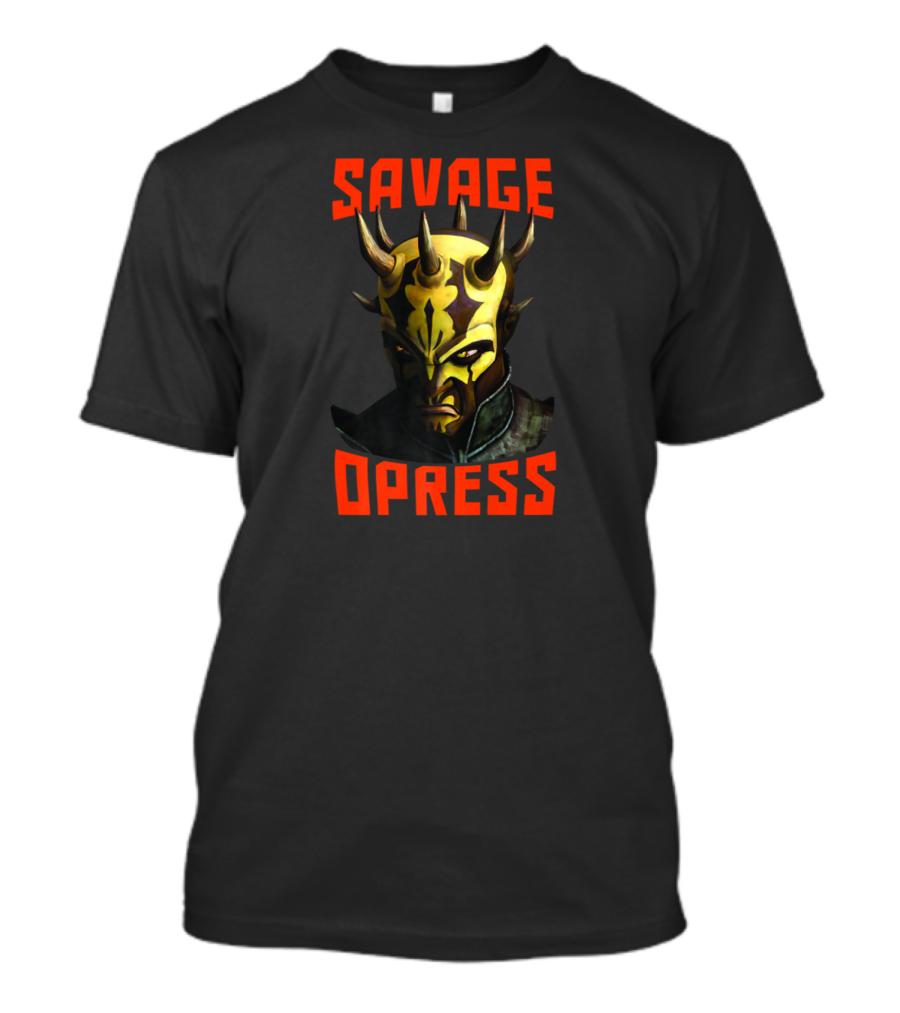 Star Wars The Clone Wars Savage Opress Big Face Text T-Shirt