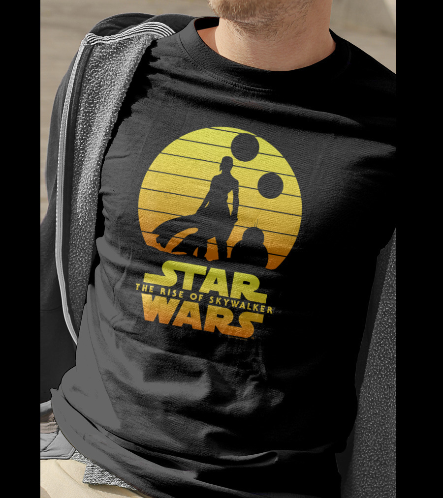 Star Wars The Rise Of Skywalker Rey BB Silhouette Sunset Scene T-Shirt