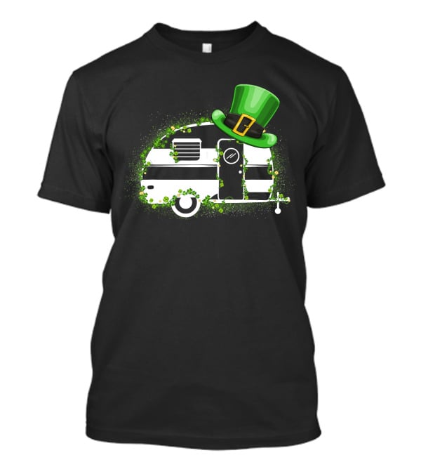 St Patrick's Day Leprechaun Hat Camper Van Adventure T-Shirt