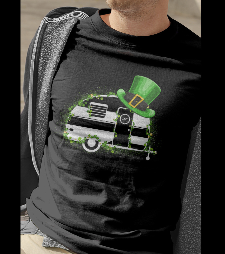 St Patrick's Day Leprechaun Hat Camper Van Adventure T-Shirt