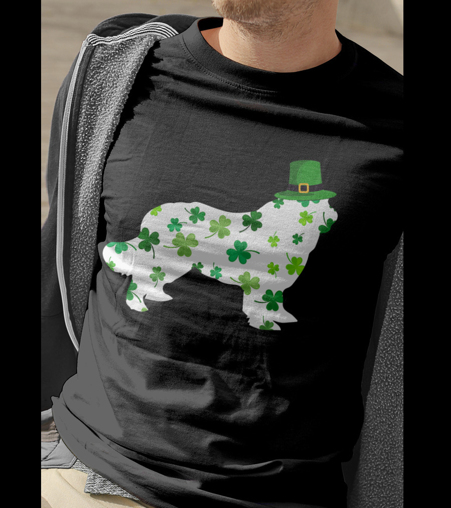 Dog Dad Dog Mom Patrick's Day Shamrock Newfoundland T-Shirt