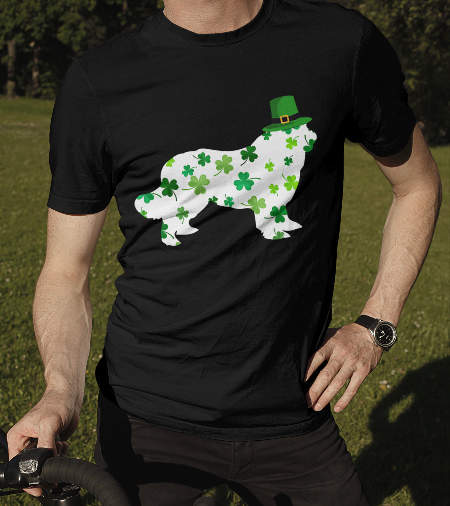 Dog Dad Dog Mom Patrick's Day Shamrock Newfoundland T-Shirt