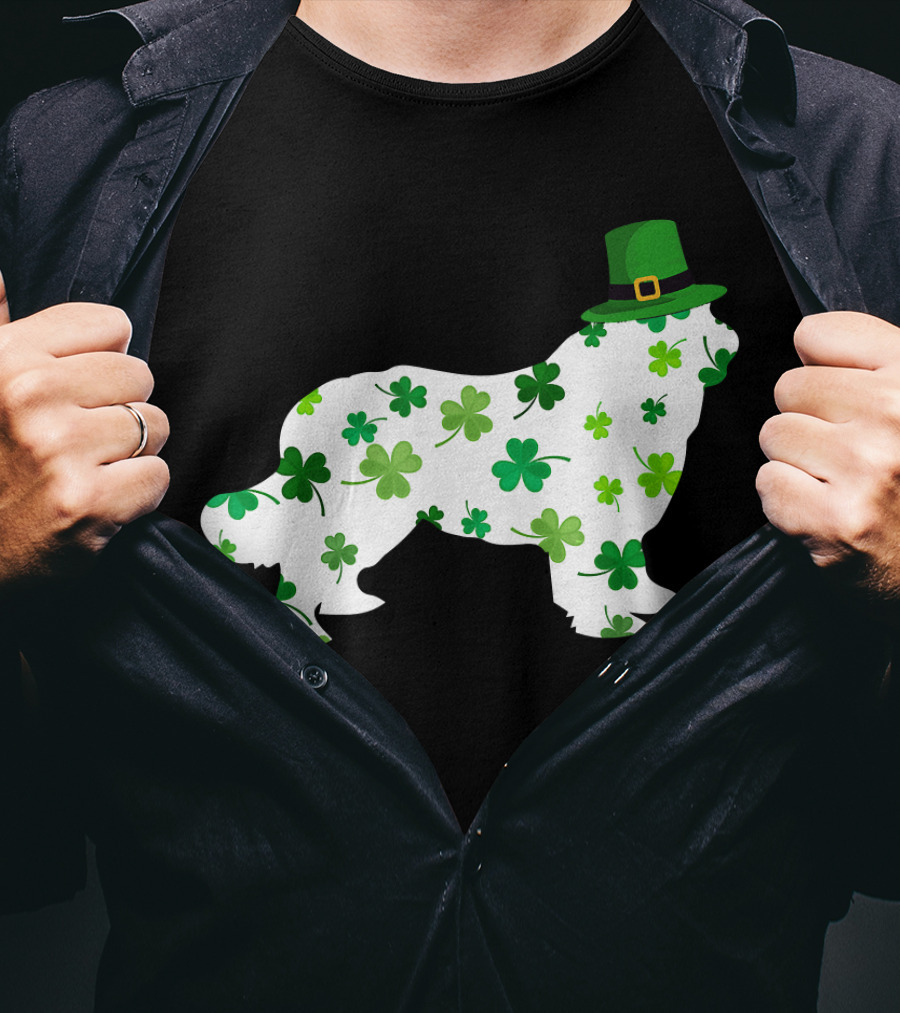 Dog Dad Dog Mom Patrick's Day Shamrock Newfoundland T-Shirt