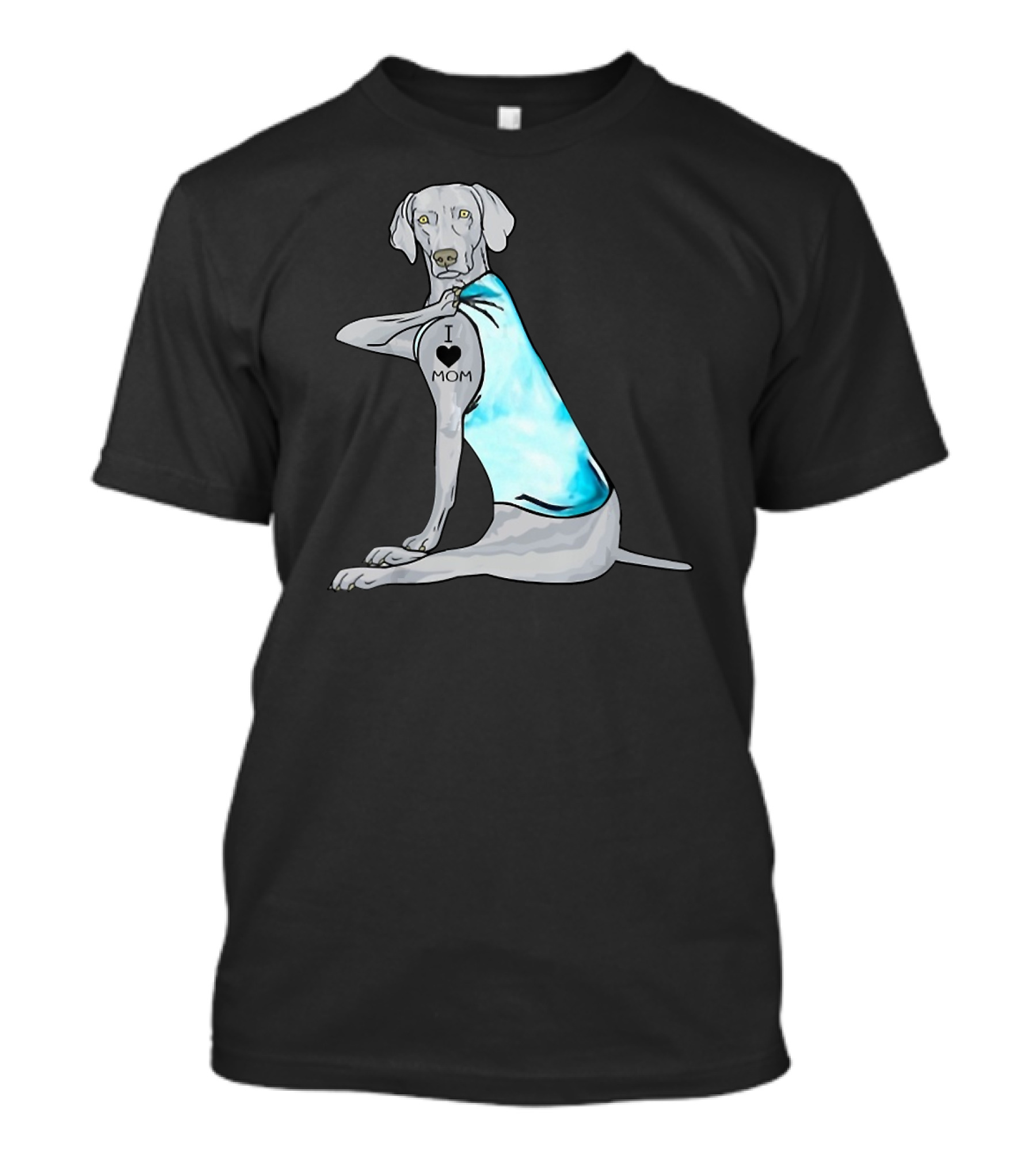 I Love Mom Weimaraner Dog Tattoo Humor T-Shirt