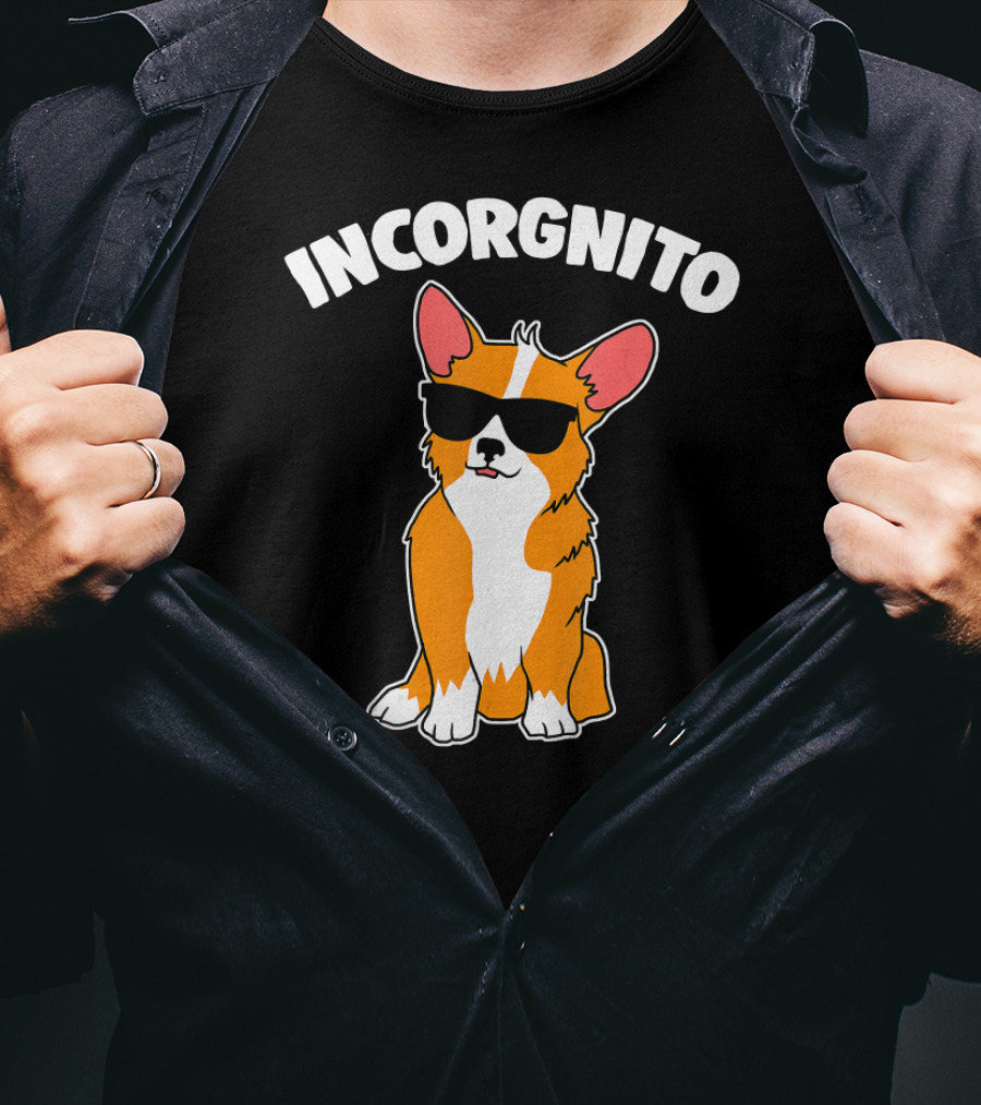 Incorgnito Funny Corgi Sunglasses Pup T-Shirt