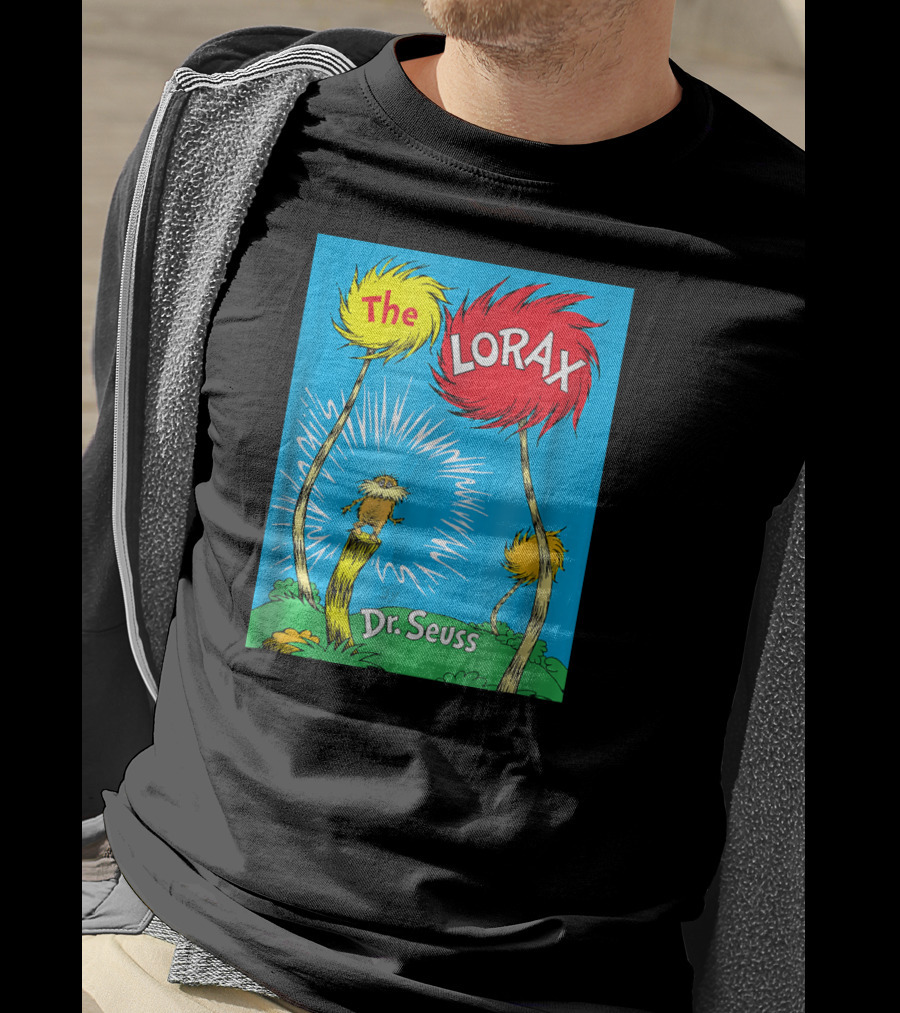 The Lorax Dr. Seuss Classic Book Cover Truffula Trees T-Shirt