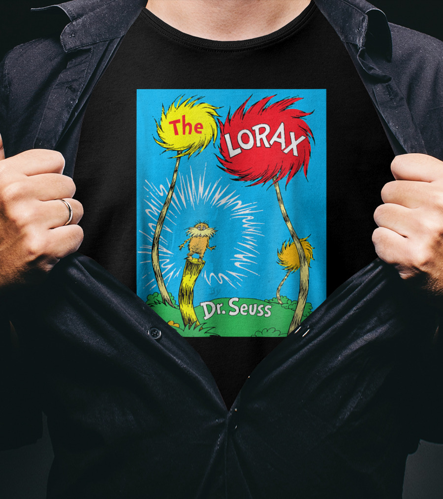 The Lorax Dr. Seuss Classic Book Cover Truffula Trees T-Shirt