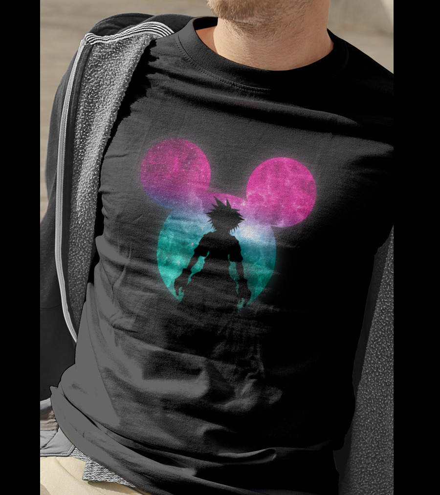Disney Kingdom Hearts Galactic Mickey Mouse Silhouette Sora T-Shirt