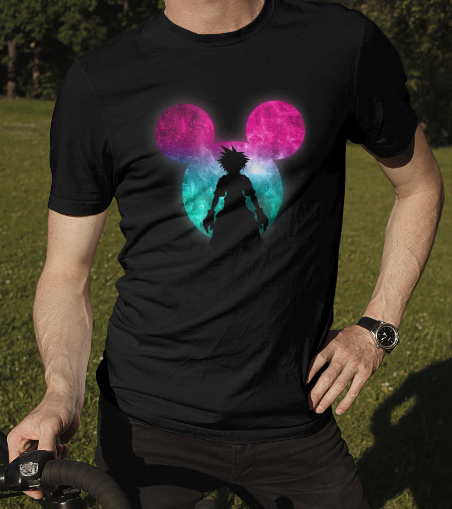 Disney Kingdom Hearts Galactic Mickey Mouse Silhouette Sora T-Shirt