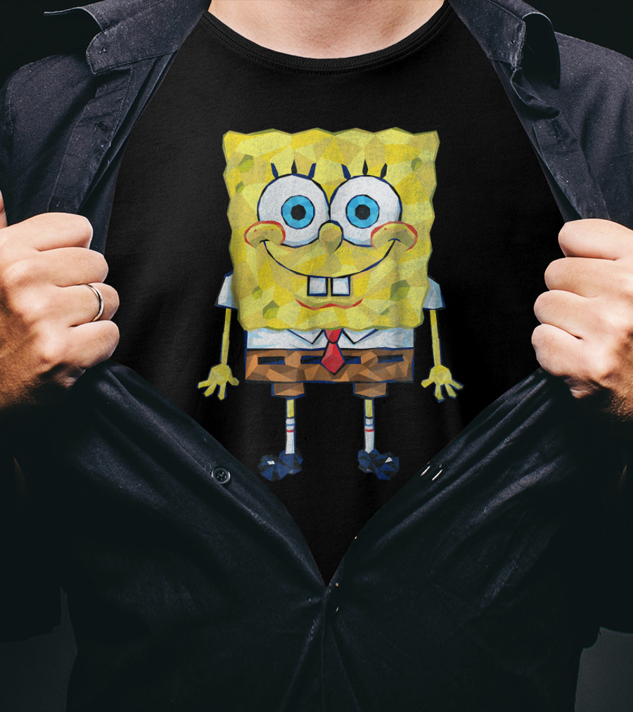SpongeBob SquarePants Geometric Textured T-Shirt