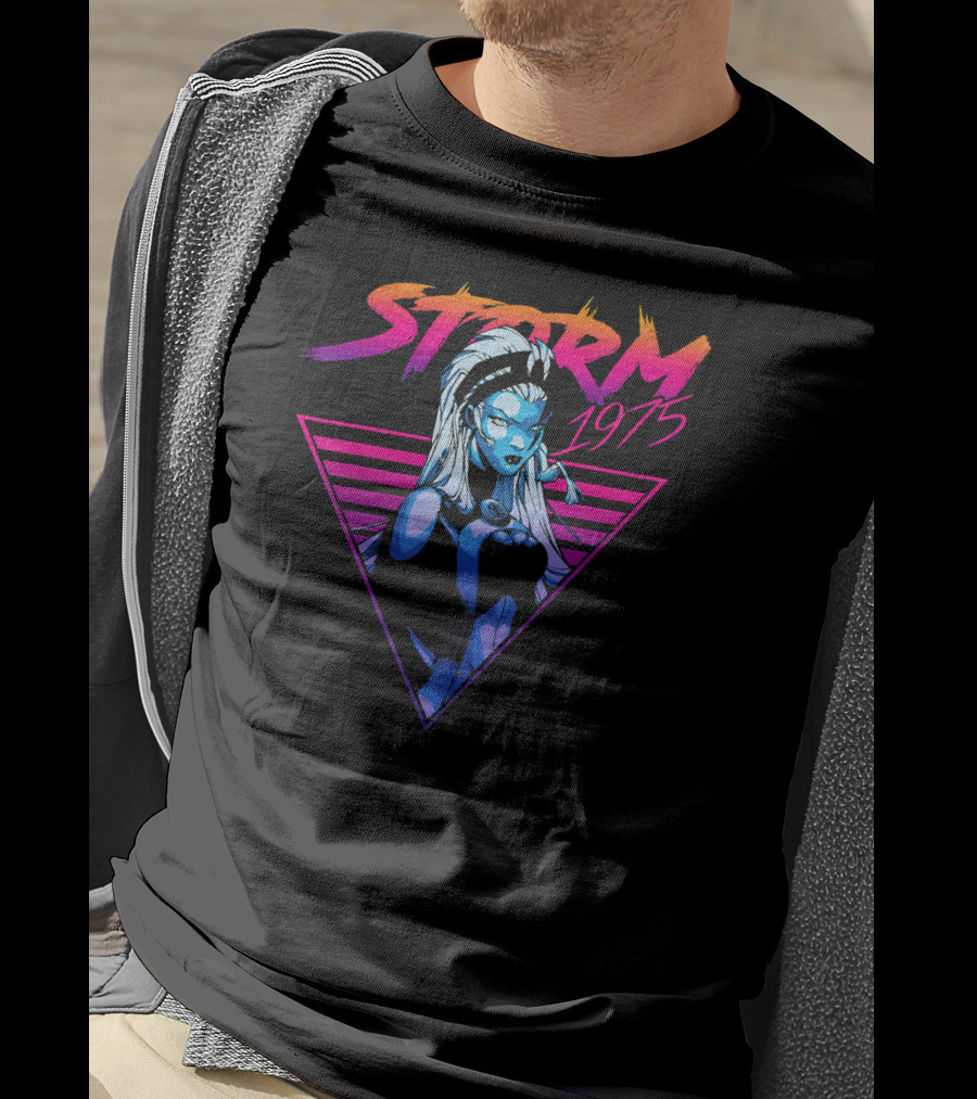 Marvel X Men Storm 1975 80's Triangle Gradient T-Shirt
