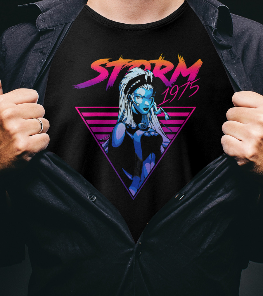 Marvel X Men Storm 1975 80's Triangle Gradient T-Shirt