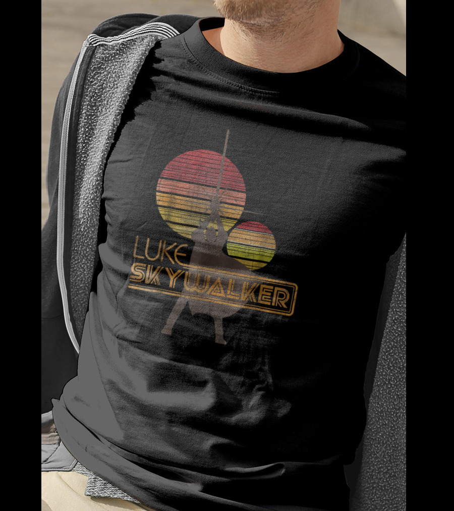 Luke Skywalker Tatooine Sunset Silhouette Star Wars T-Shirt
