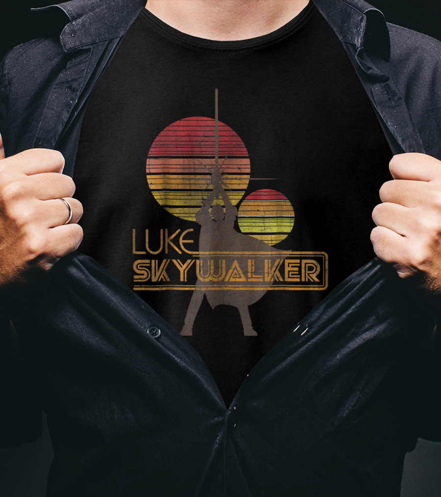 Luke Skywalker Tatooine Sunset Silhouette Star Wars T-Shirt