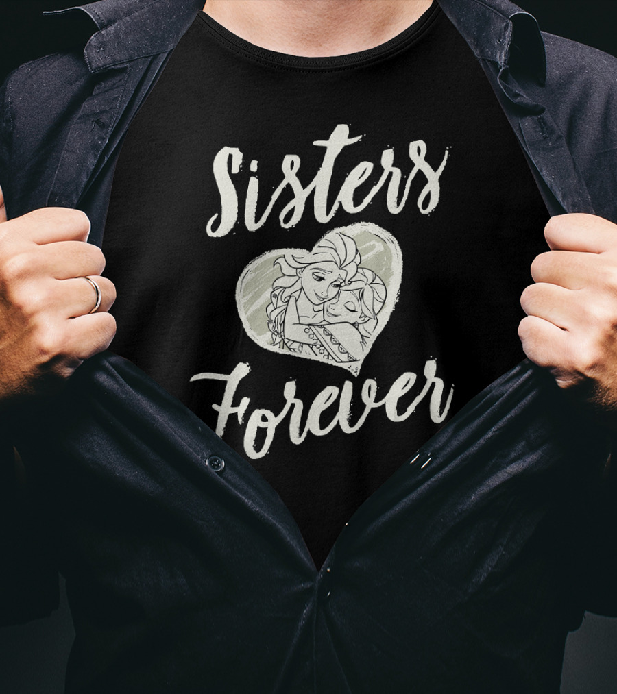 Frozen Elsa Anna Sisters Forever Heart T-Shirt