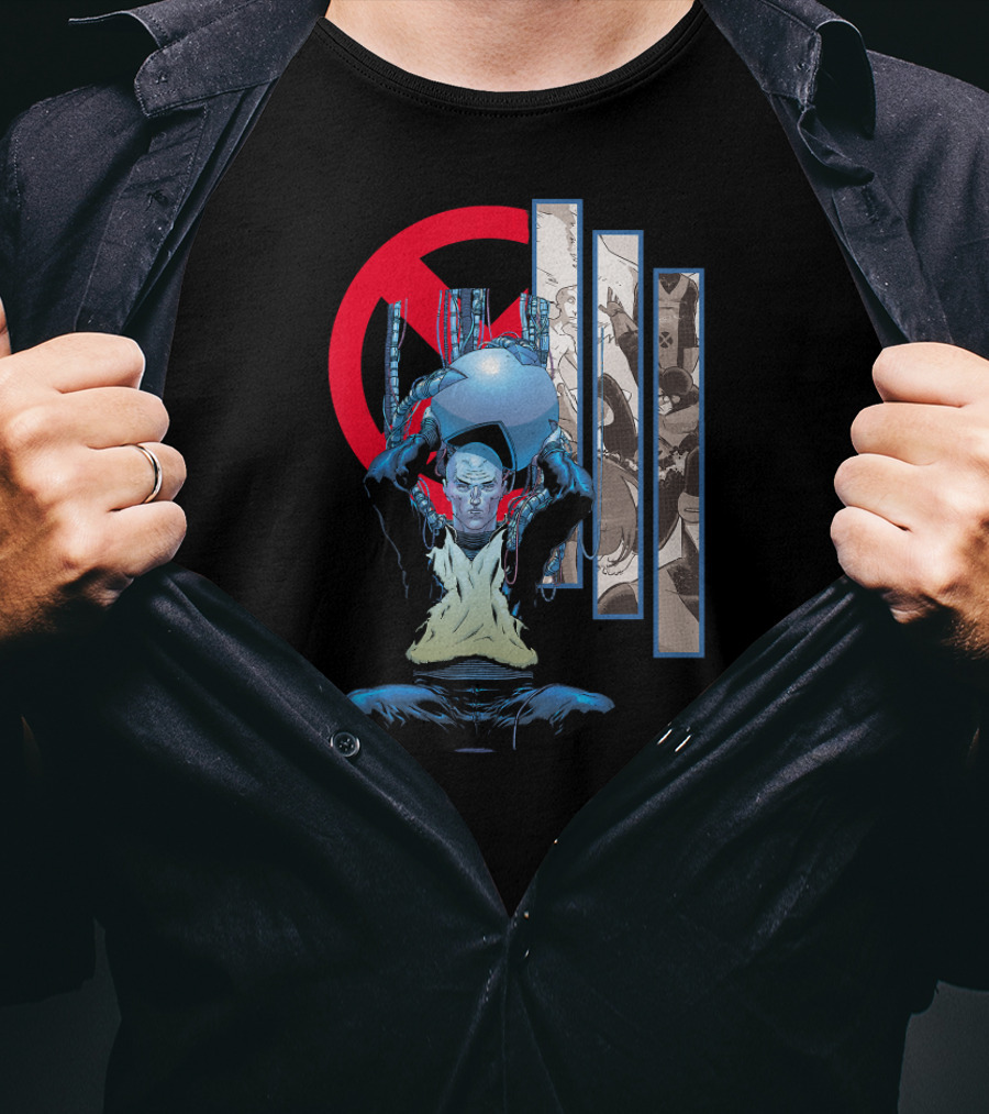 Marvel X Men Professor X Charles Xavier Iconic Cerebro X-Men T-Shirt