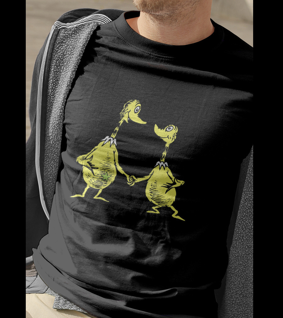 Dr. Seuss Little Sneetches Shaking Hands Iconic Yellow Characters T-Shirt