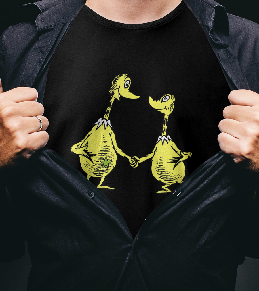Dr. Seuss Little Sneetches Shaking Hands Iconic Yellow Characters T-Shirt