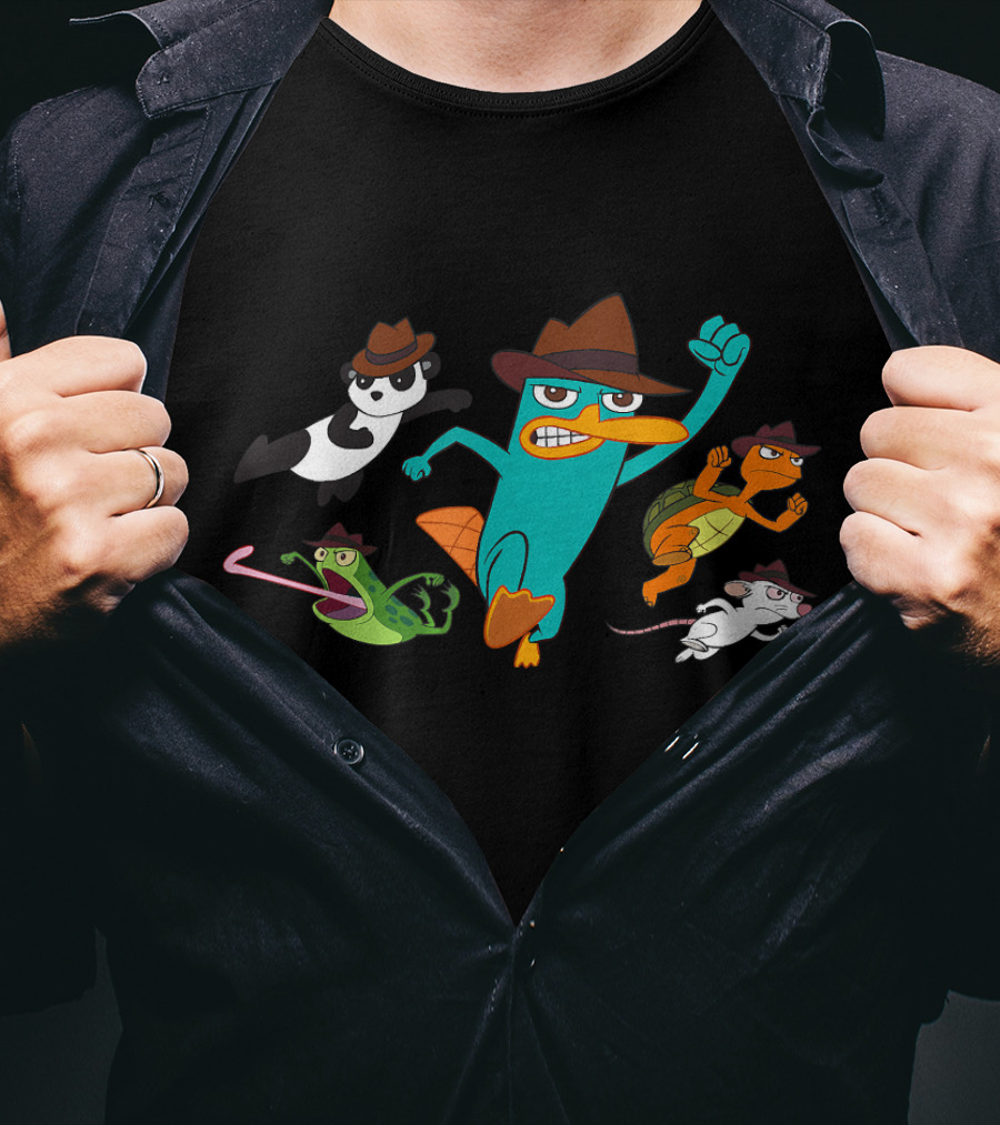 Phineas And Ferb O.W.C.A Perry The Platypus And Animal Agents Team From Disney Channel T-Shirt