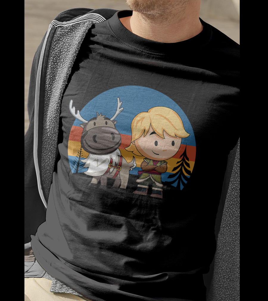 Disney Frozen 2 Sven And Kristoff Chibi Adventure Scene T-Shirt
