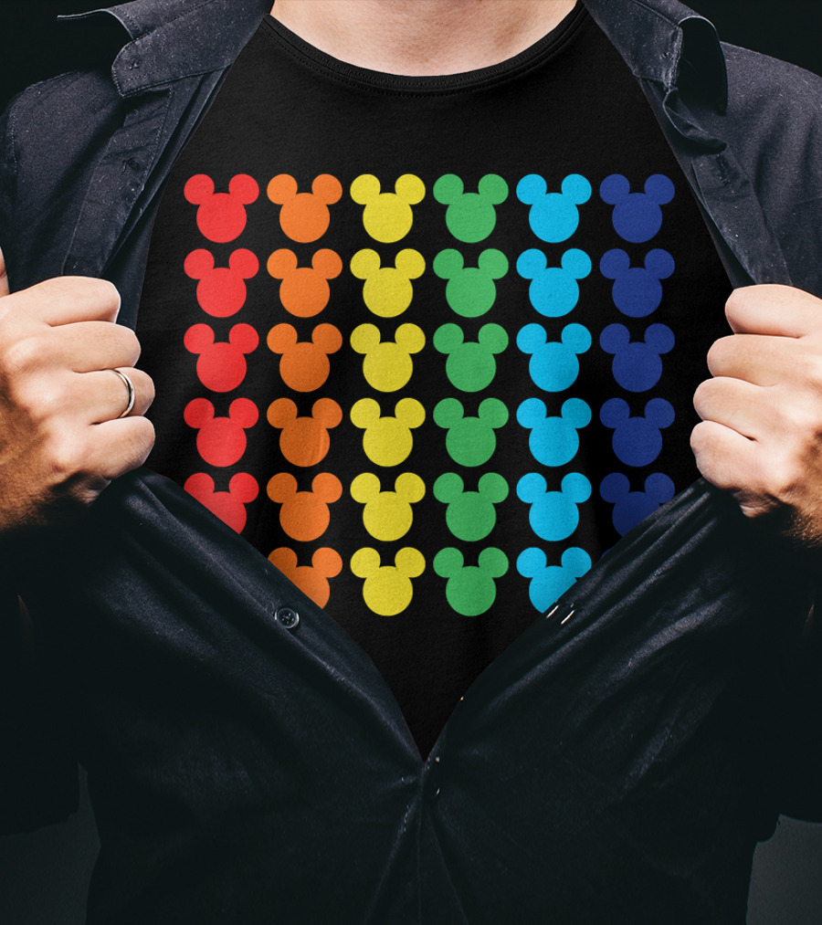 Disney Mickey Mouse Colorful Rainbow T-Shirt