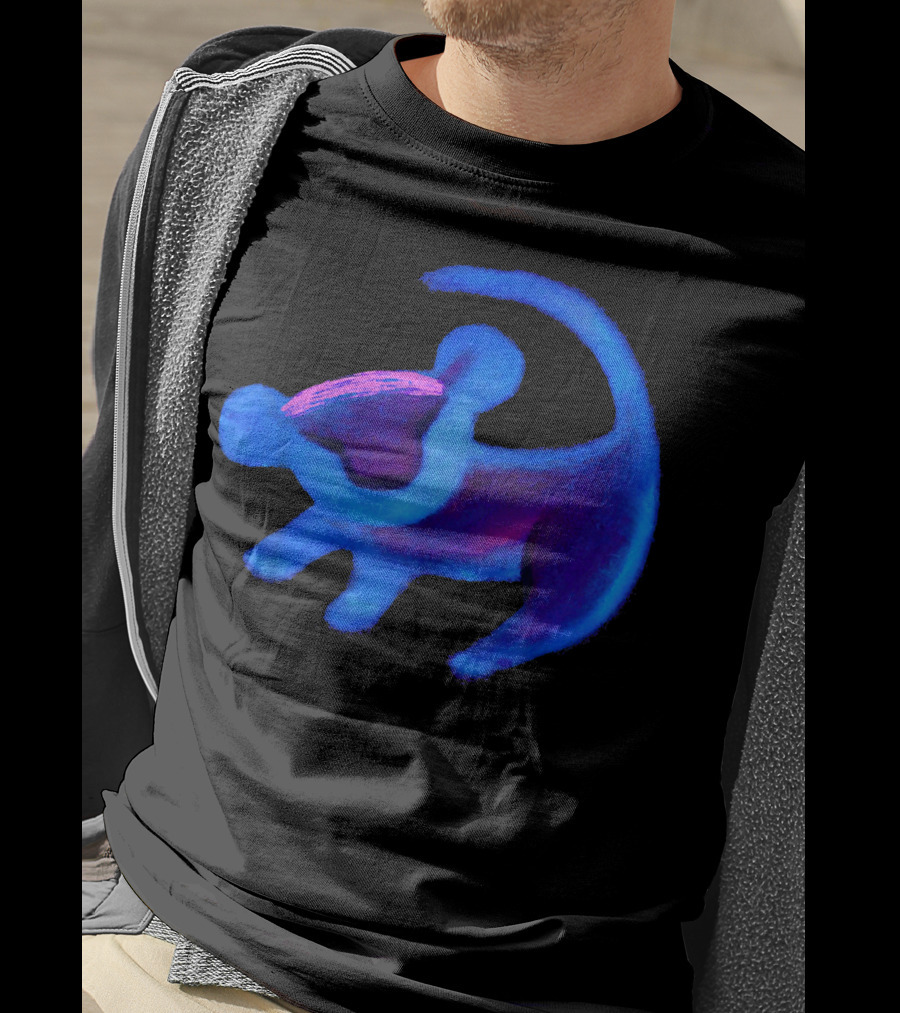 Disney Lion King Simba Neon Blue Cave Painting Hue T-Shirt
