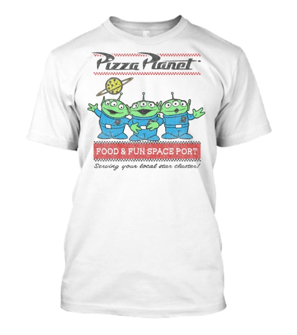 Pizza Planet Aliens Toy Story Food And Fun Space Port Disney Pixar T-Shirt