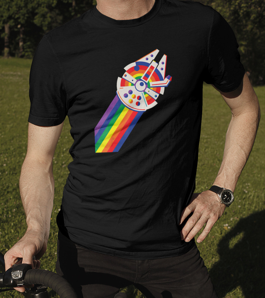 Star Wars Millennium Falcon Rainbow Pride T-Shirt
