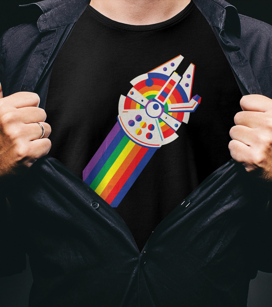 Star Wars Millennium Falcon Rainbow Pride T-Shirt
