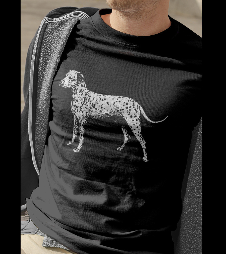 Minimalist Dalmatian Dog 80's Sun Vibe T-Shirt