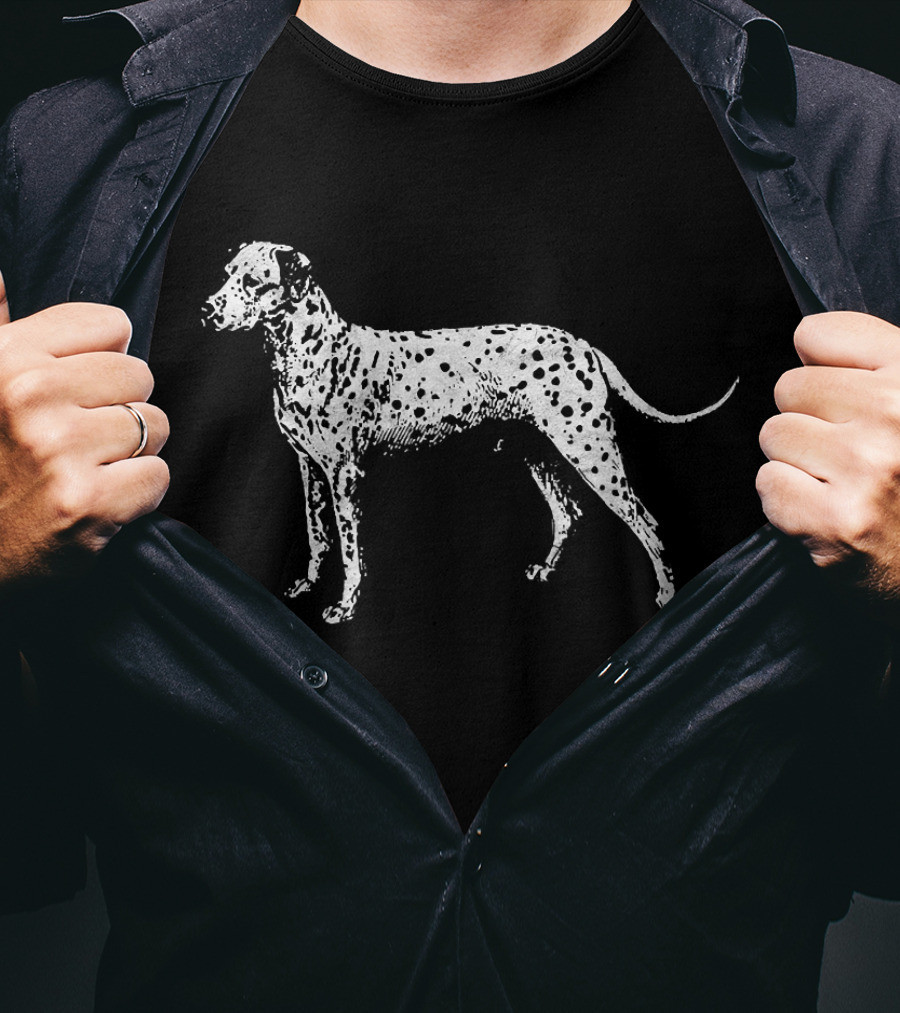 Minimalist Dalmatian Dog 80's Sun Vibe T-Shirt