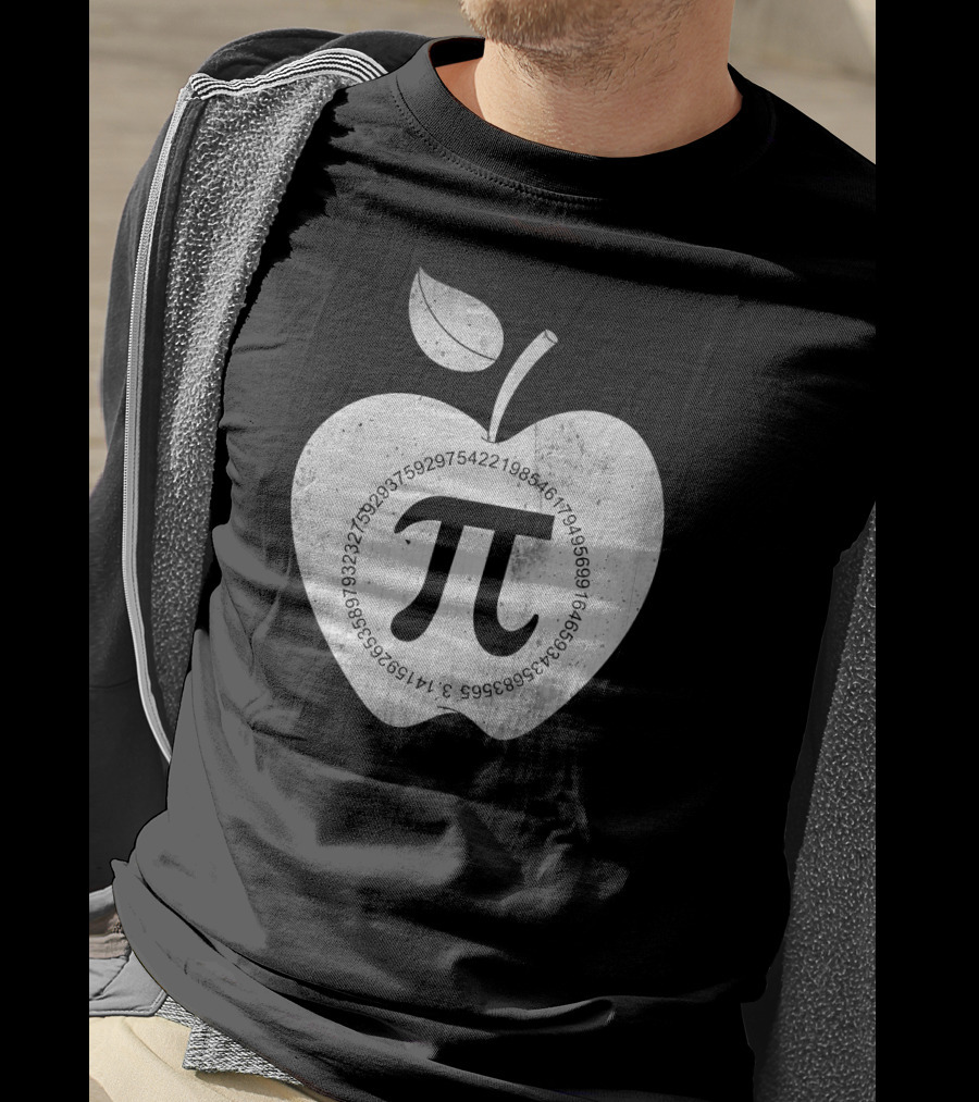 Pi Symbol Inside Apple With Pi Digits Circle T-Shirt