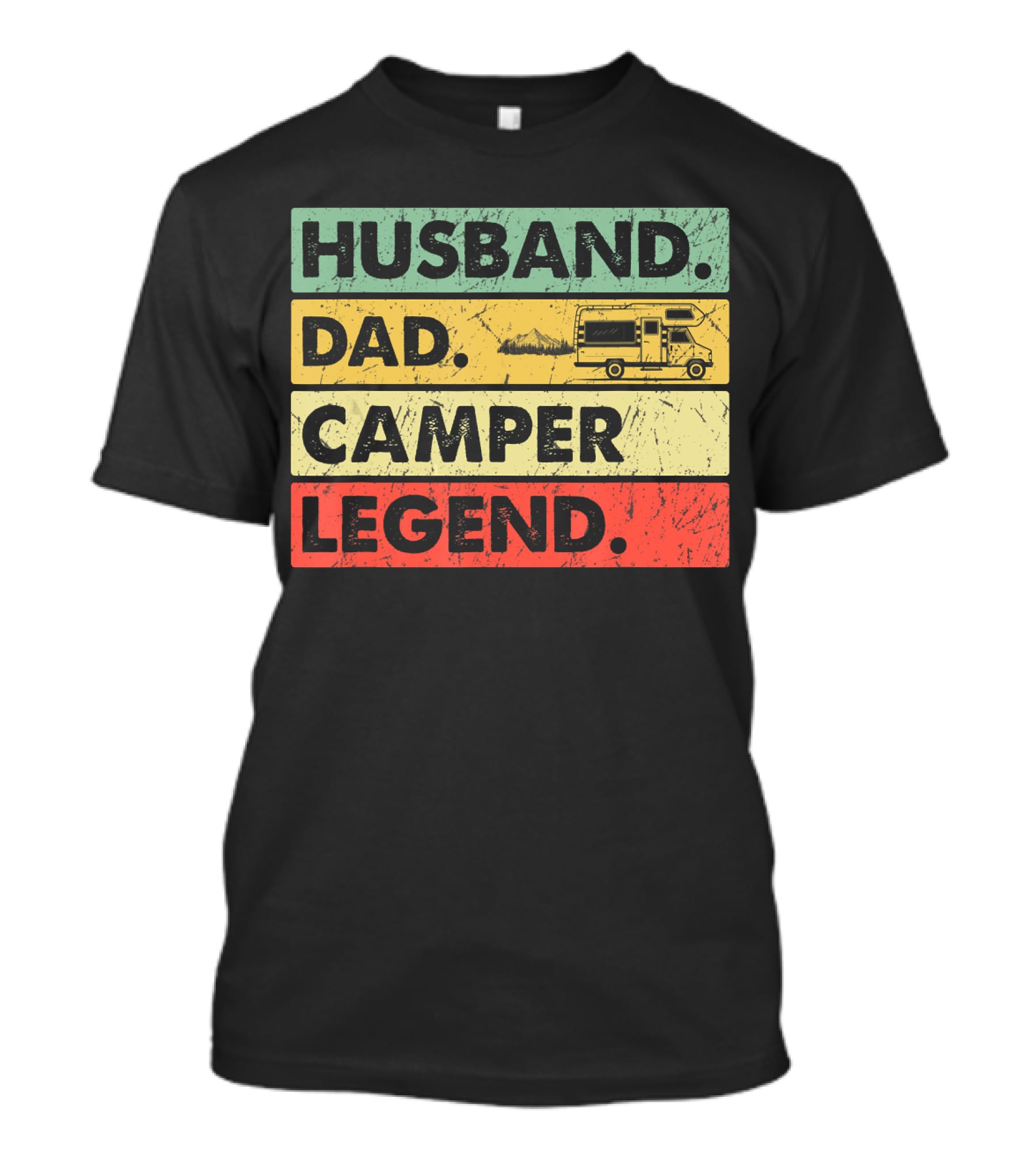 Husband Dad Camper Legend Vintage Retro Camping RV T-Shirt