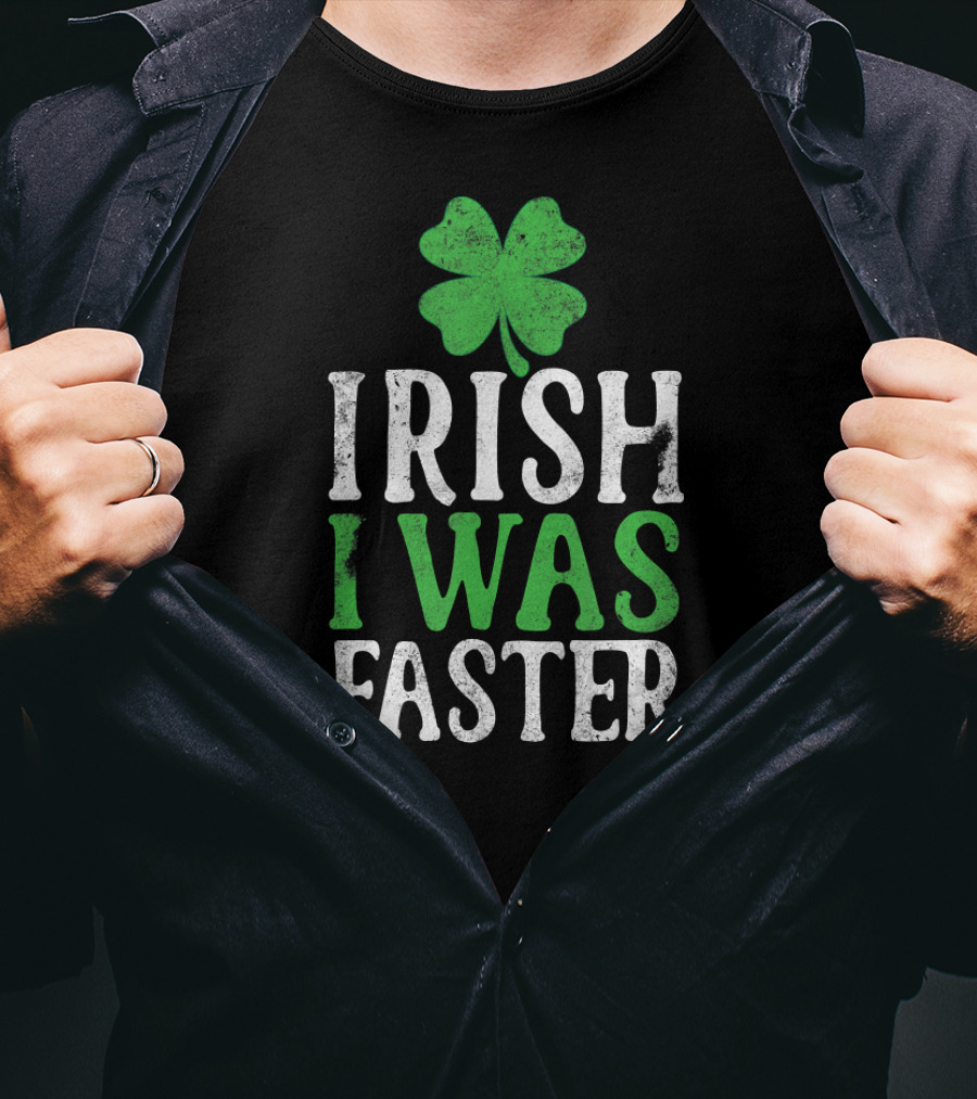 Irish I Was Faster Patrick's Day Shamrock Running T-Shirt