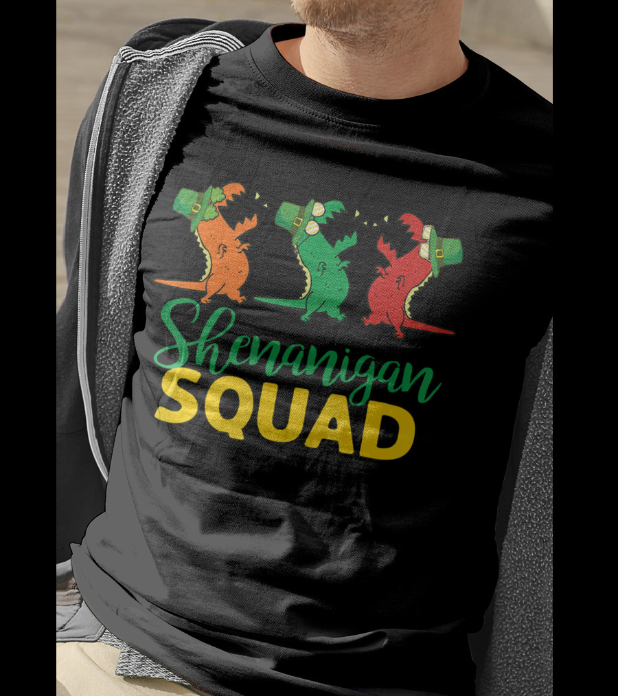 Shenanigan Squad T-Rex Dinosaur St Patrick's Day T-Shirt