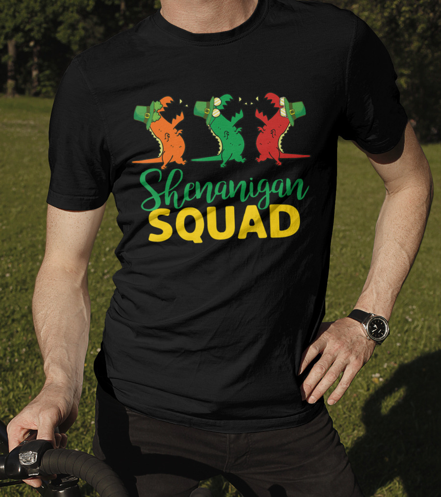 Shenanigan Squad T-Rex Dinosaur St Patrick's Day T-Shirt