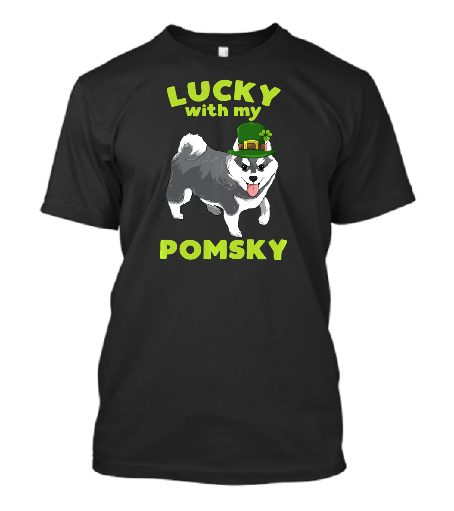 Lucky With My Pomsky St Patrick's Day T-Shirt