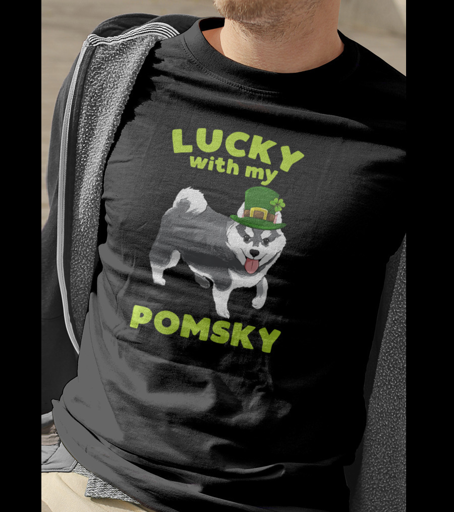 Lucky With My Pomsky St Patrick's Day T-Shirt