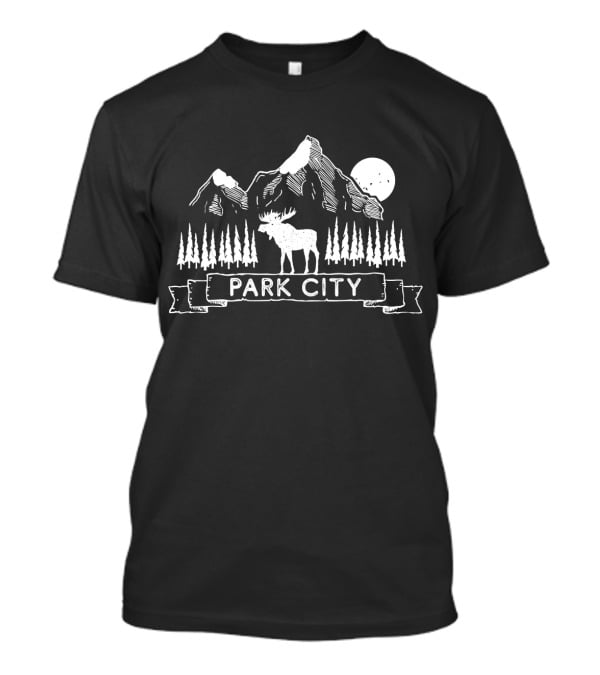 Park City Moose Mountain Trees Moon Utah T-Shirt