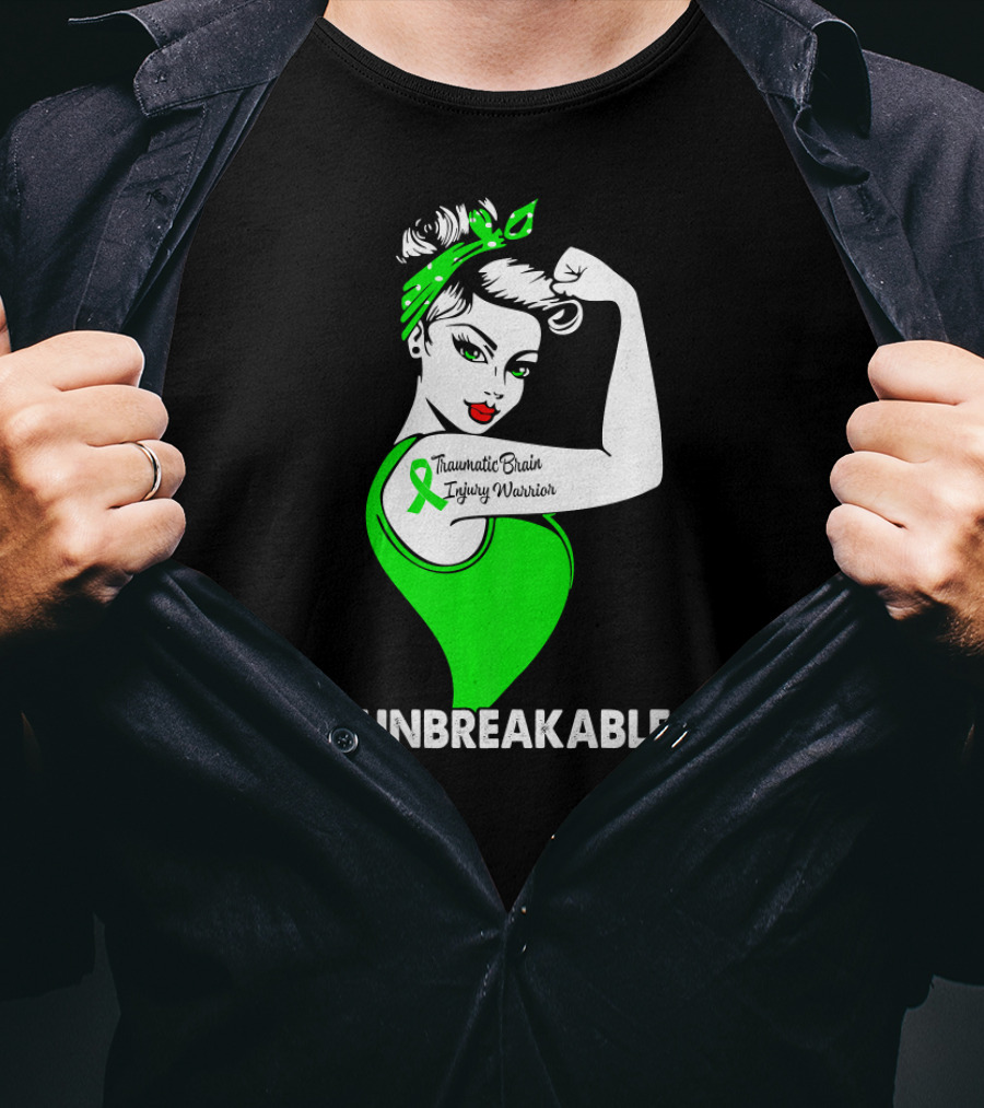 Unbreakable Traumatic Brain Injury Warrior TBI Awareness T-Shirt