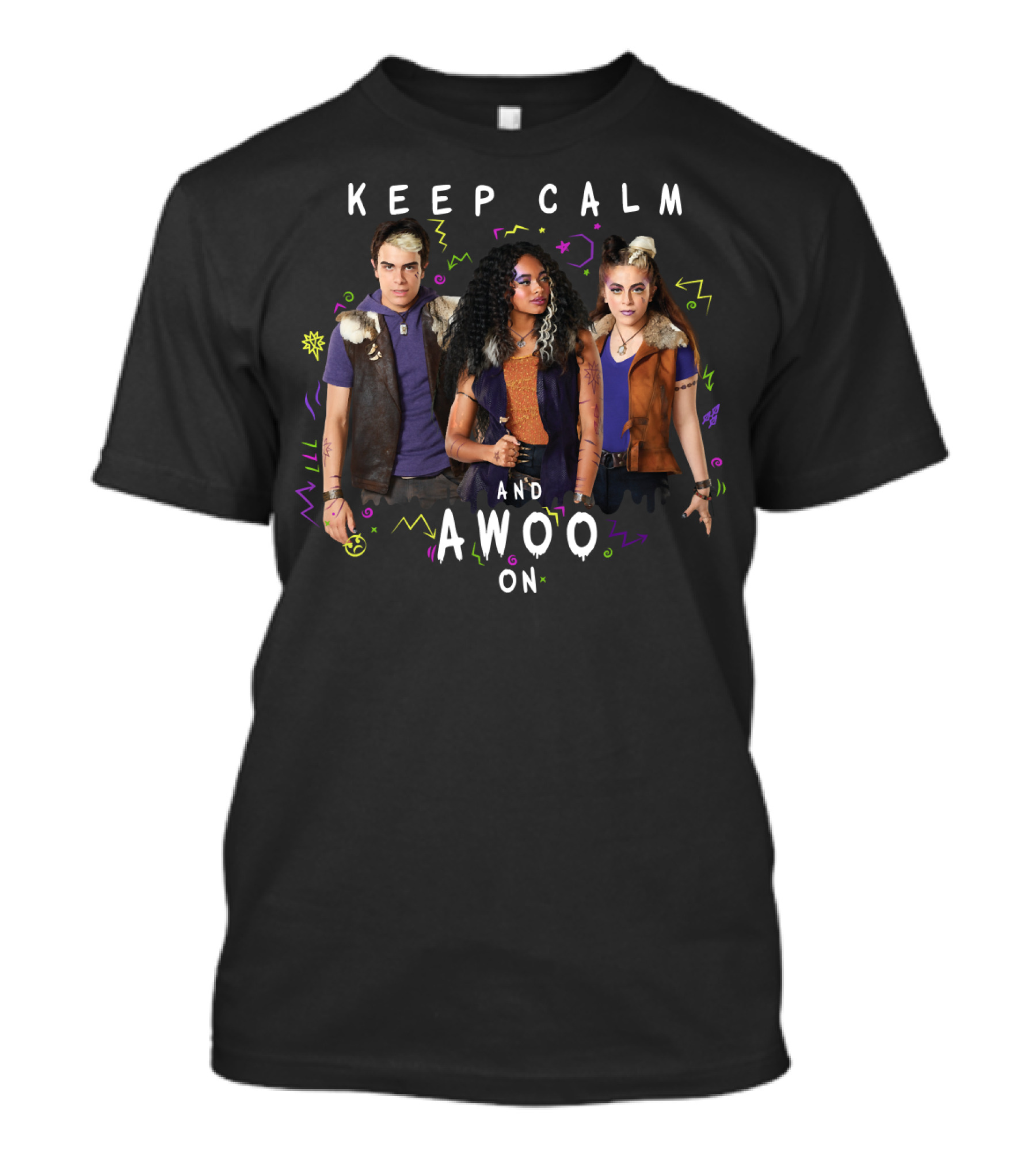 Disney Channel Zombies 2 Keep Calm And Awoo On Werewolf Trio T-Shirt