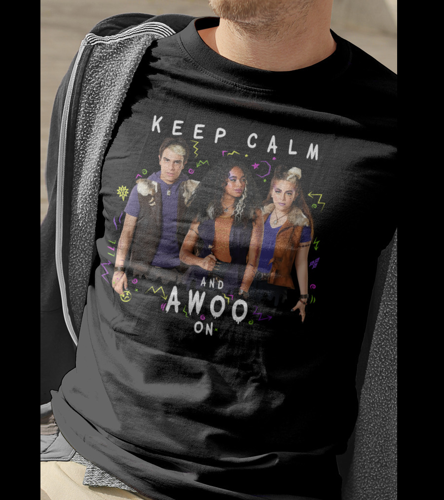 Disney Channel Zombies 2 Keep Calm And Awoo On Werewolf Trio T-Shirt