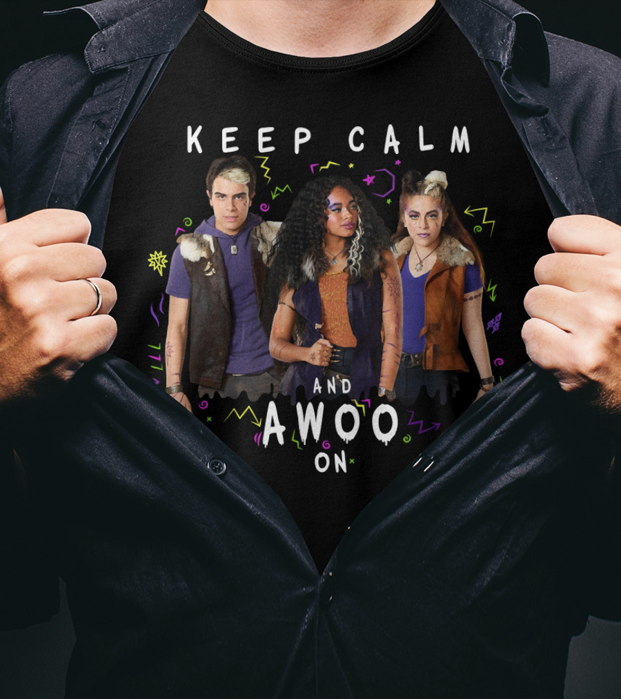 Disney Channel Zombies 2 Keep Calm And Awoo On Werewolf Trio T-Shirt