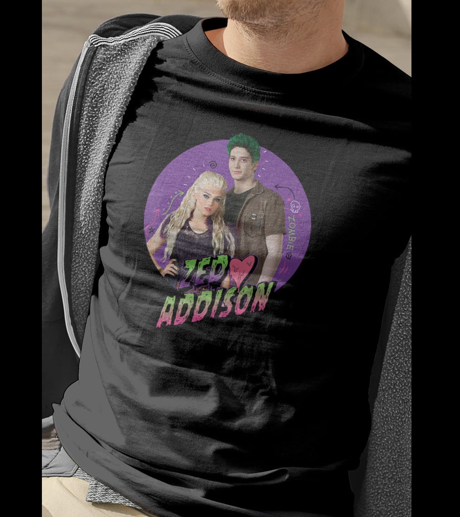 Zombies 2 Zed Addison Love Disney Channel Hearts And Arrows T-Shirt