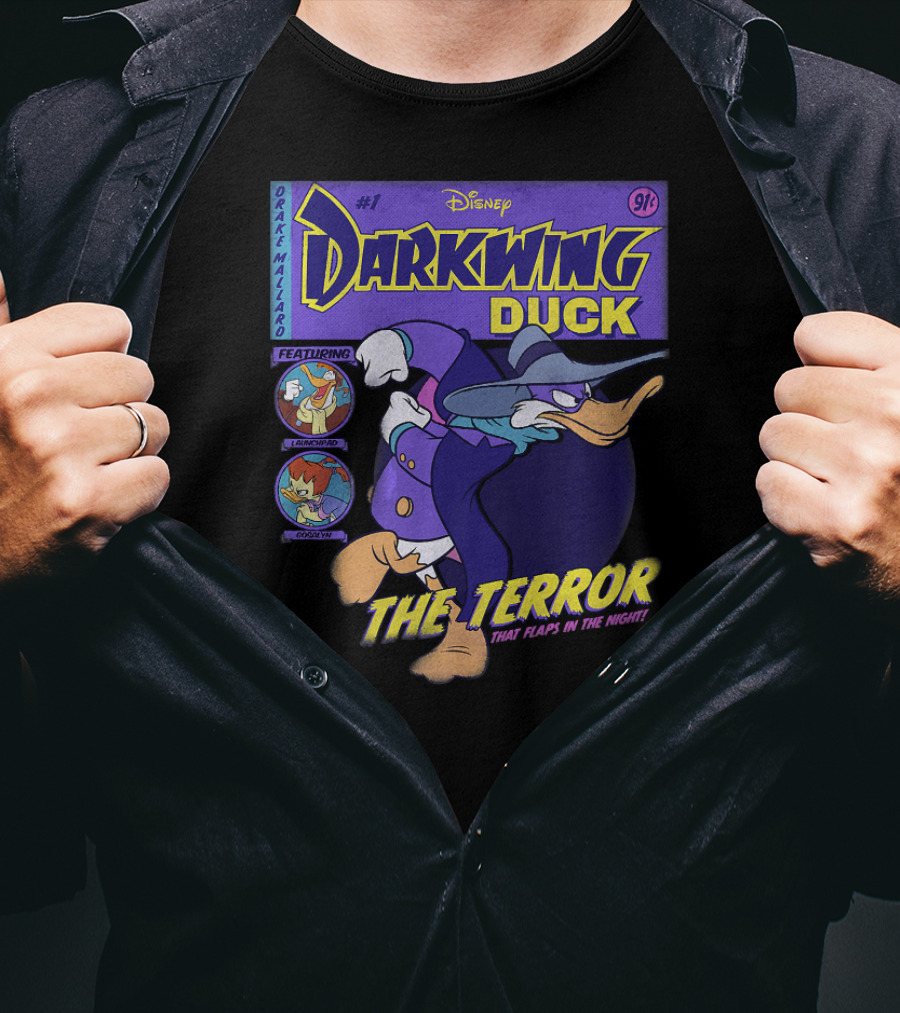 Disney Darkwing Duck The Terror That Flaps In The Night Featuring Drake Mallard Comic Cover T-Shirt