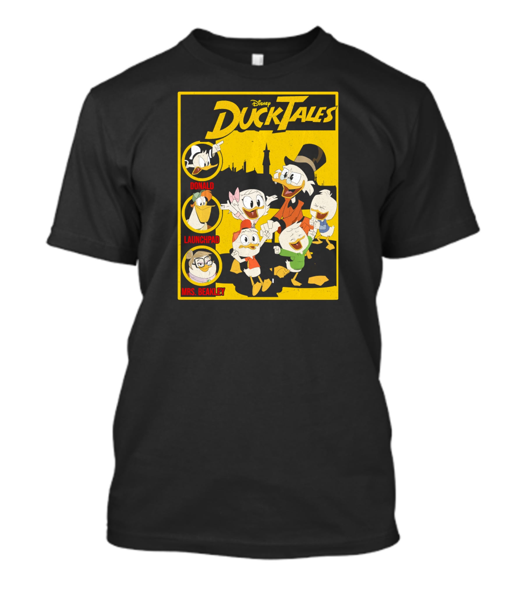 Disney DuckTales Donald Launchpad Mrs. Beakley Group Shot Cover T-Shirt